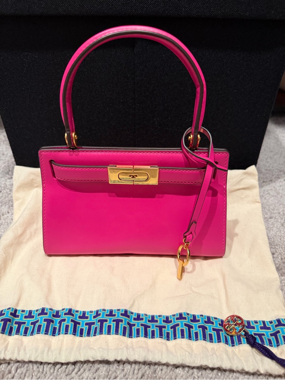 Tory Burch Bright Pink Leather Mini Top-Handle Bag